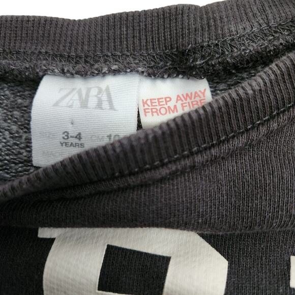 ZARA Kids Girl’s Youth Paris Crew Neck Sweatshirt Sweater Size 3-4 Long Sleeve - Picture 3 of 5